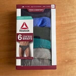 Reebok 3XL NEW 6 pack men’s low rise‎ briefs comfort stretch moisture wicking